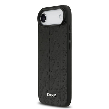 iPhone 17 Air Kılıf DKNY Orjinal Lisanslı M-safe Şarj Özellikli 3D Yazılı Grid Pattern Kapak