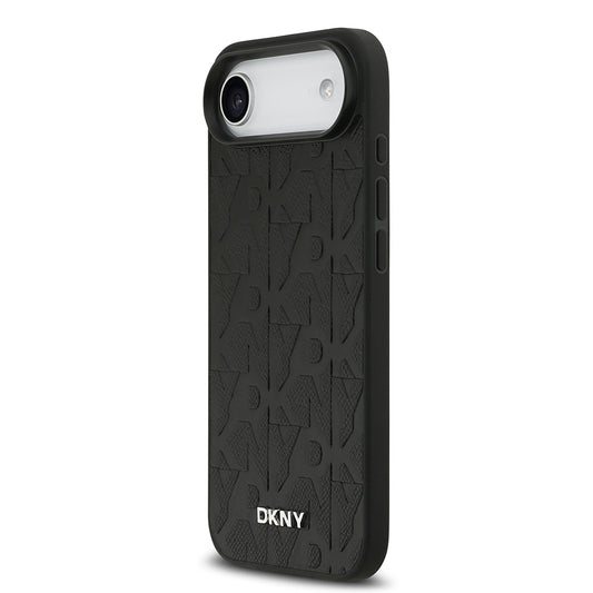 iPhone 17 Air Kılıf DKNY Orjinal Lisanslı M-safe Şarj Özellikli 3D Yazılı Grid Pattern Kapak