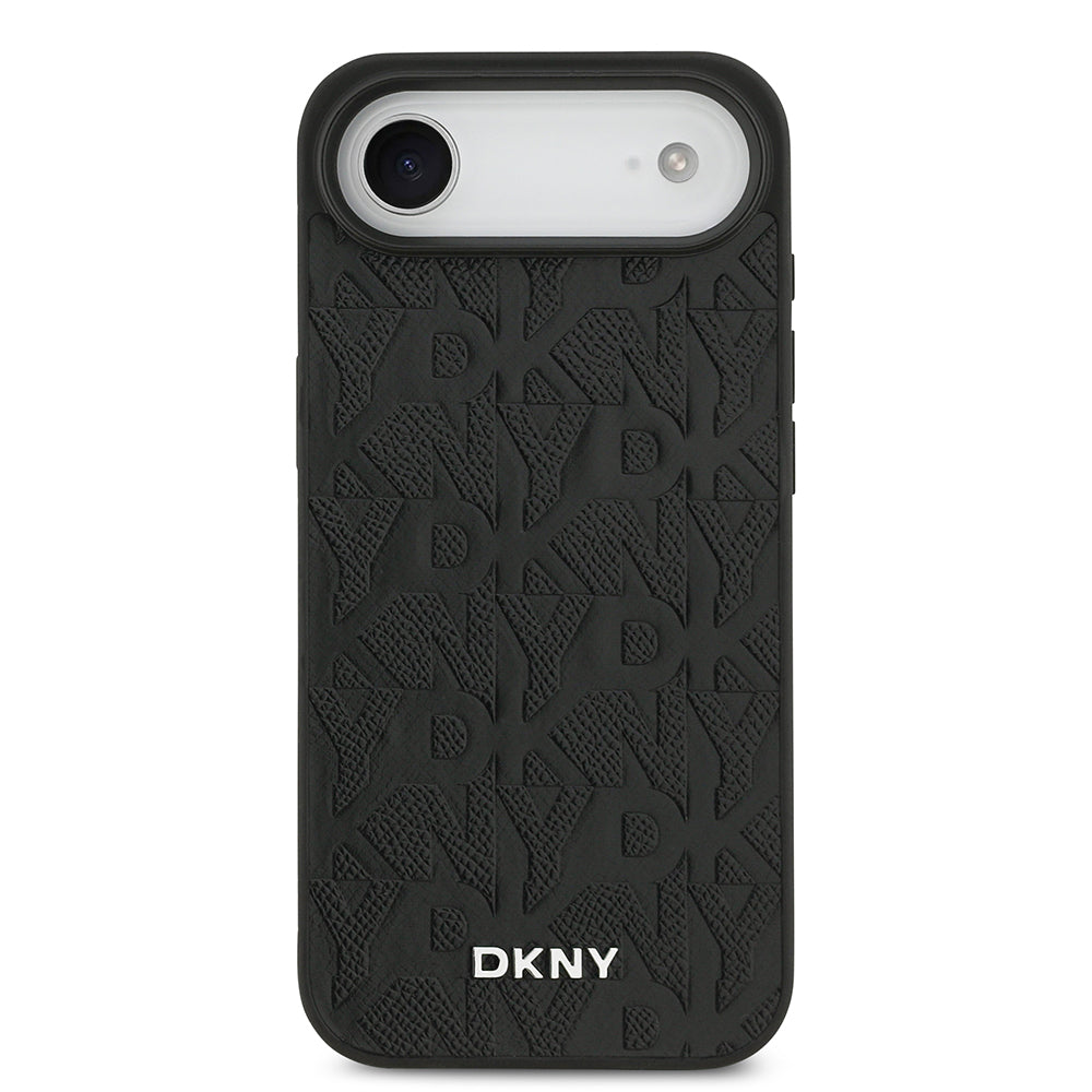 iPhone 17 Air Kılıf DKNY Orjinal Lisanslı M-safe Şarj Özellikli 3D Yazılı Grid Pattern Kapak