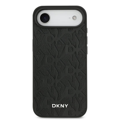iPhone 17 Air Kılıf DKNY Orjinal Lisanslı M-safe Şarj Özellikli 3D Yazılı Grid Pattern Kapak
