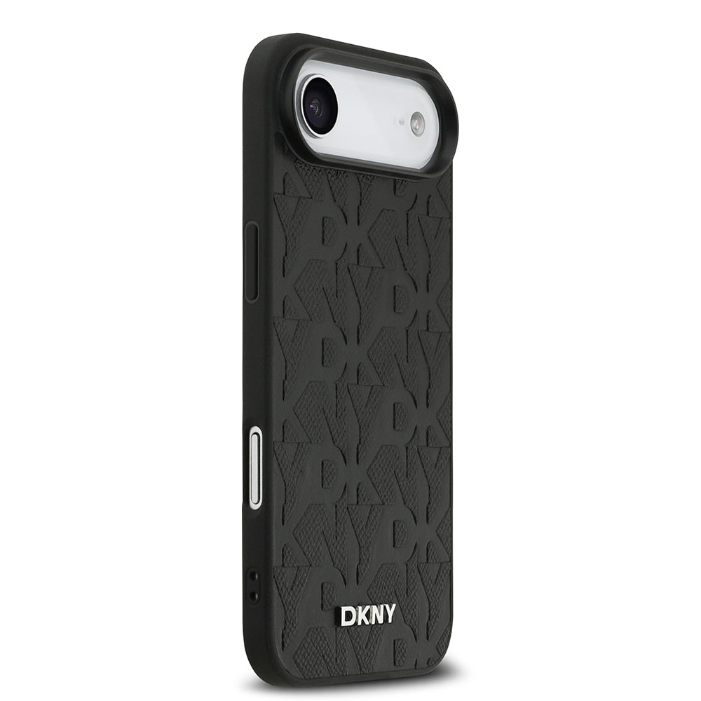 iPhone 17 Air Kılıf DKNY Orjinal Lisanslı M-safe Şarj Özellikli 3D Yazılı Grid Pattern Kapak