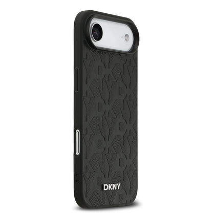 iPhone 17 Air Kılıf DKNY Orjinal Lisanslı M-safe Şarj Özellikli 3D Yazılı Grid Pattern Kapak