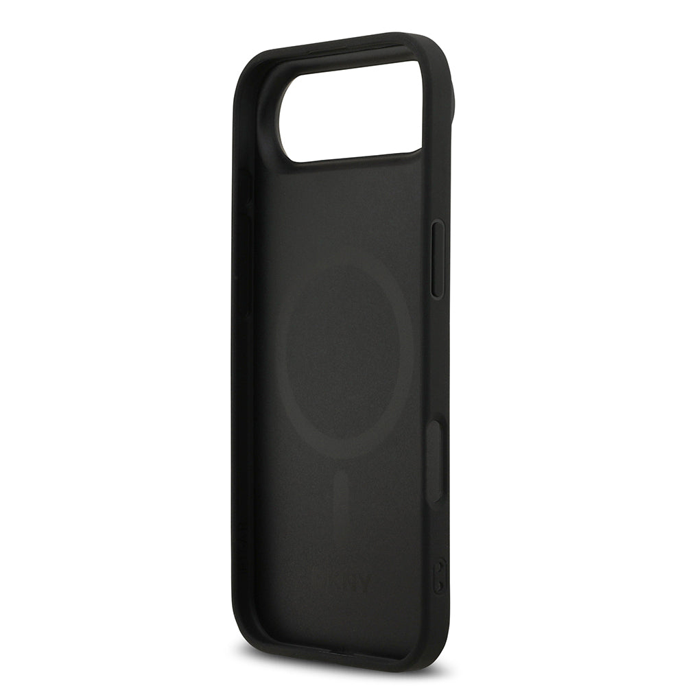 iPhone 17 Air Kılıf DKNY Orjinal Lisanslı M-safe Şarj Özellikli 3D Yazılı Grid Pattern Kapak