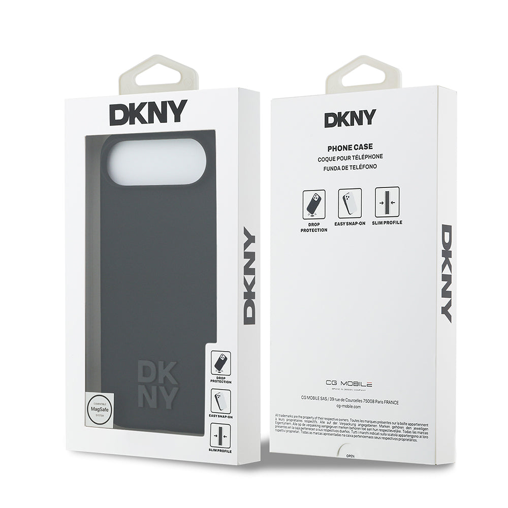 iPhone 17 Air Kılıf DKNY Orjinal Lisanslı M-safe Şarj Özellikli Metal Logolu Silikon Kapak