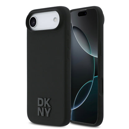 iPhone 17 Air Kılıf DKNY Orjinal Lisanslı M-safe Şarj Özellikli Metal Logolu Silikon Kapak