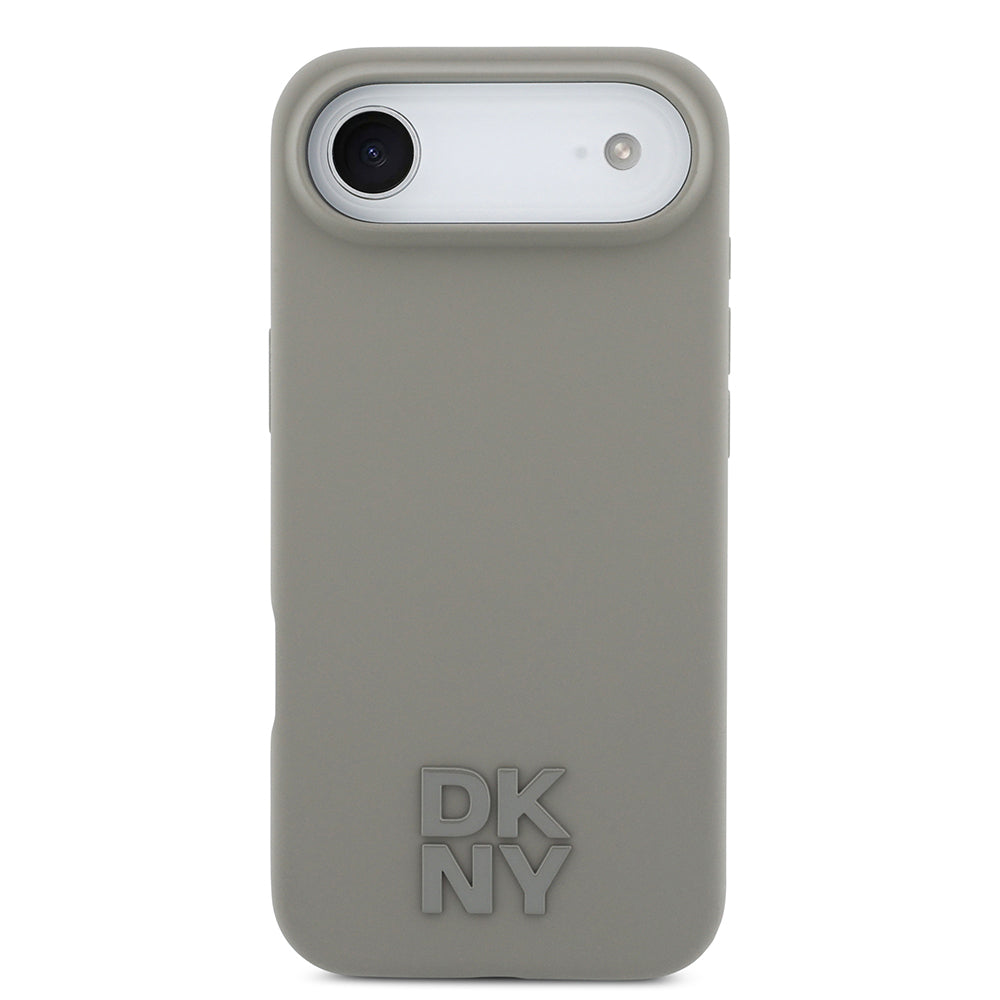 iPhone 17 Air Kılıf DKNY Orjinal Lisanslı M-safe Şarj Özellikli Metal Logolu Silikon Kapak