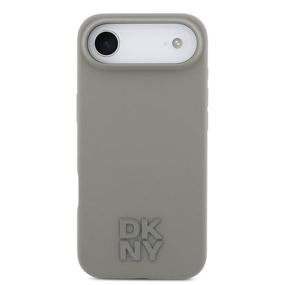 iPhone 17 Air Kılıf DKNY Orjinal Lisanslı M-safe Şarj Özellikli Metal Logolu Silikon Kapak
