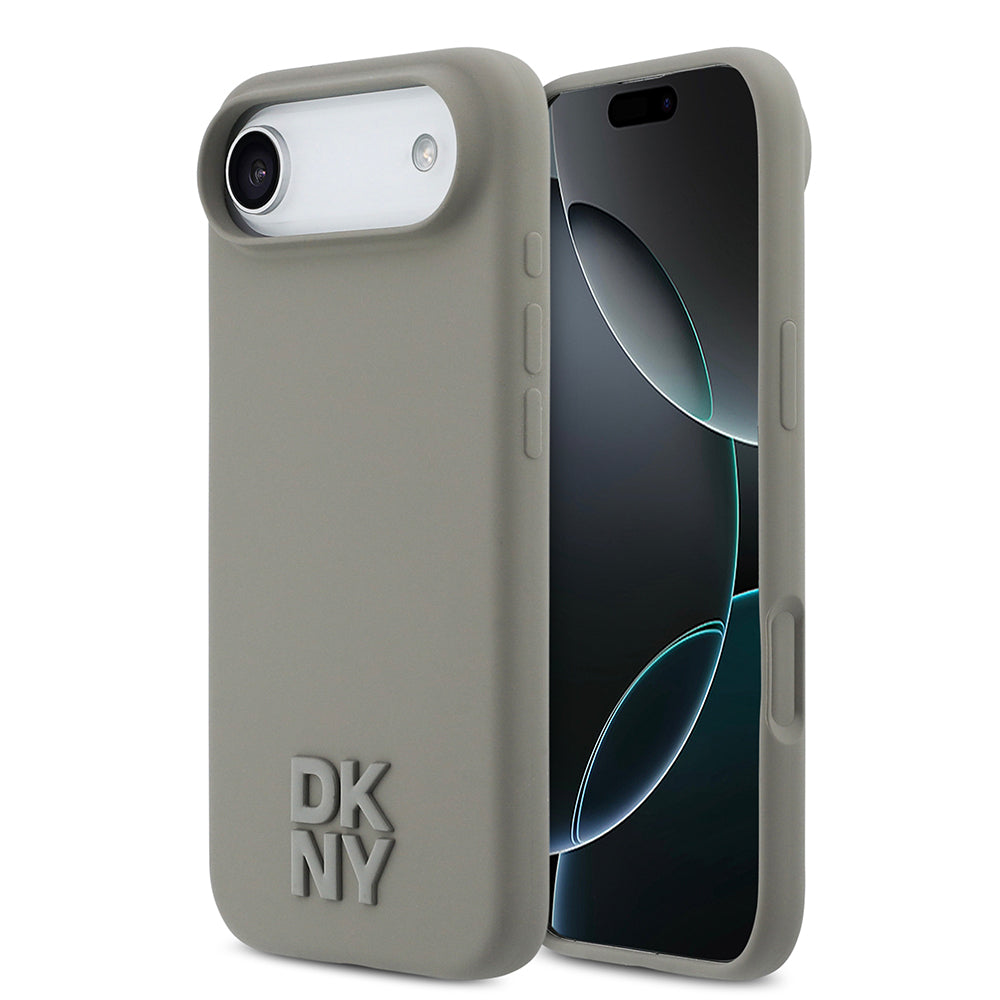 iPhone 17 Air Kılıf DKNY Orjinal Lisanslı M-safe Şarj Özellikli Metal Logolu Silikon Kapak