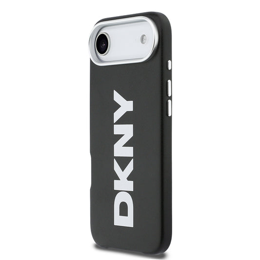 Apple iPhone 17 Air Kılıf DKNY Orjinal Lisanslı M-safe Şarj Özellikli PU Büyük Dikey Logolu Kapak