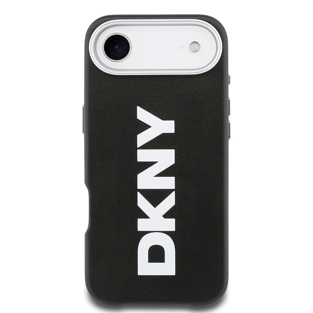 Apple iPhone 17 Air Kılıf DKNY Orjinal Lisanslı M-safe Şarj Özellikli PU Büyük Dikey Logolu Kapak