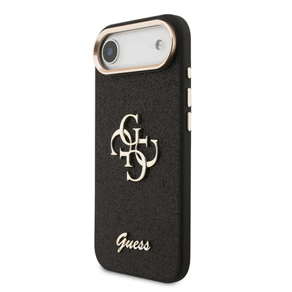 iPhone 17 Air Kılıf Guess Orjinal Lisanslı 4G Büyük Metal Kamera Çerçeveli ve Logolu Glitter Kapak