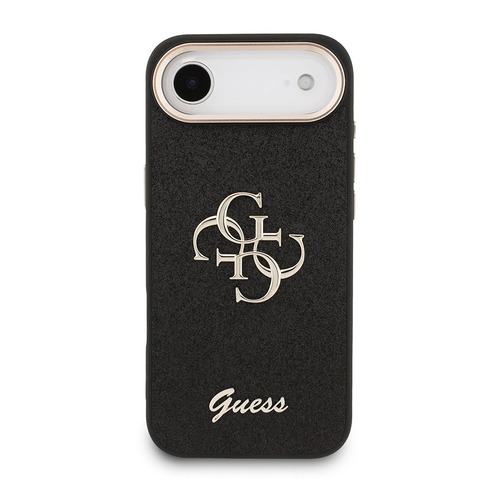 iPhone 17 Air Kılıf Guess Orjinal Lisanslı 4G Büyük Metal Kamera Çerçeveli ve Logolu Glitter Kapak
