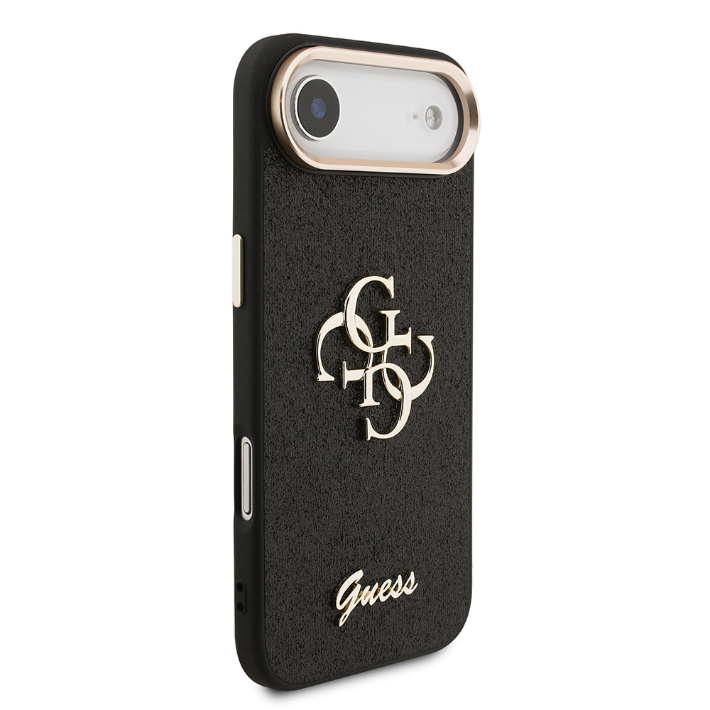 iPhone 17 Air Kılıf Guess Orjinal Lisanslı 4G Büyük Metal Kamera Çerçeveli ve Logolu Glitter Kapak