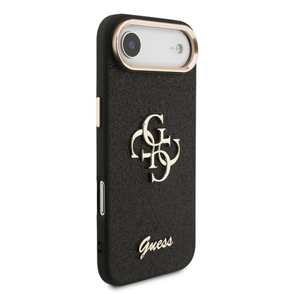iPhone 17 Air Kılıf Guess Orjinal Lisanslı 4G Büyük Metal Kamera Çerçeveli ve Logolu Glitter Kapak