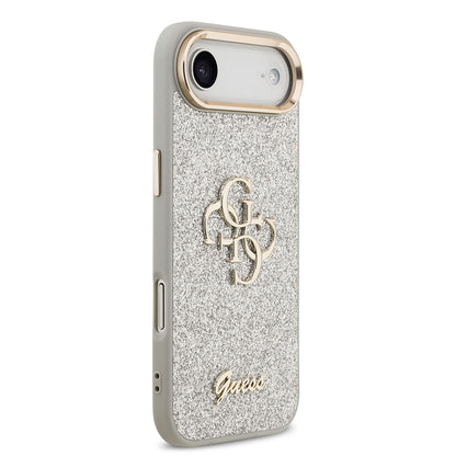 iPhone 17 Air Kılıf Guess Orjinal Lisanslı 4G Büyük Metal Kamera Çerçeveli ve Logolu Glitter Kapak