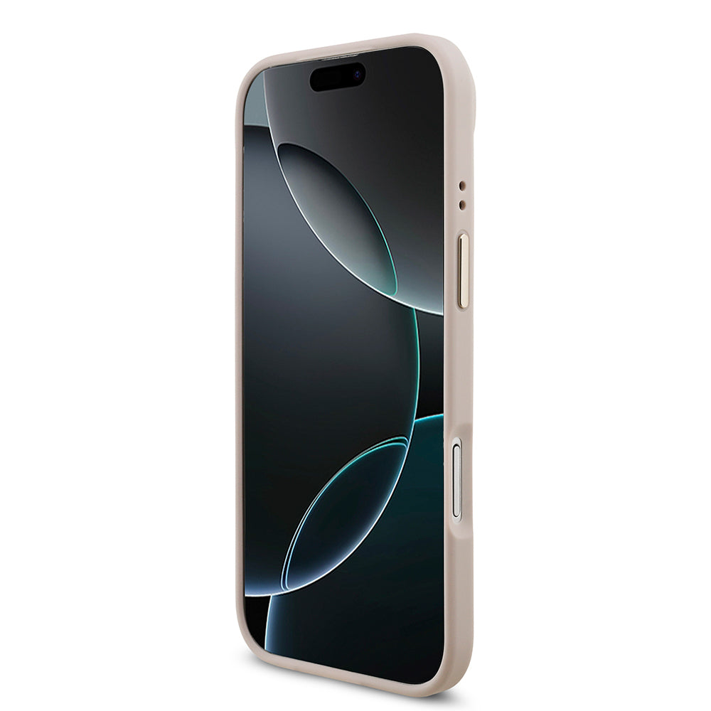 iPhone 17 Air Kılıf Guess Orjinal Lisanslı Gold Metal Kamera Çerçeveli 4G Desenli Metal Büyük 4G ve Yazı Logolu Kapak