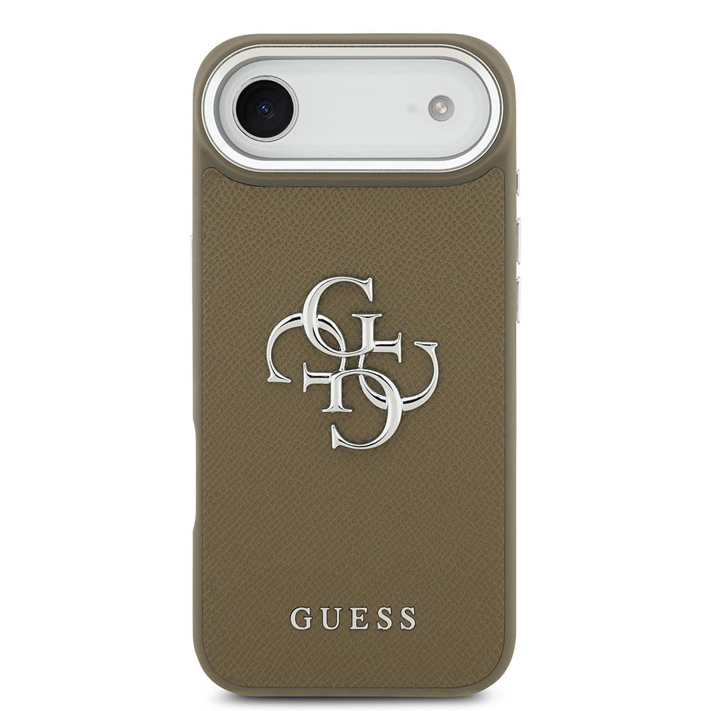 iPhone 17 Air Kılıf Guess Orjinal Lisanslı Grained 4G Metal Büyük Logolu Kapak