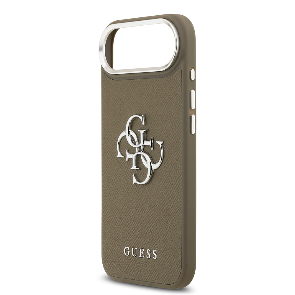 iPhone 17 Air Kılıf Guess Orjinal Lisanslı Grained 4G Metal Büyük Logolu Kapak