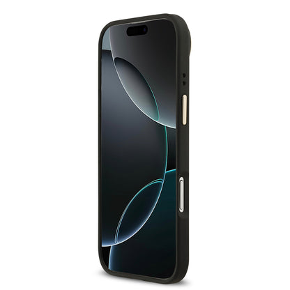 iPhone 17 Air Kılıf Guess Orjinal Lisanslı M-safe Şarj Özellikli 4G Desenli PU Metal Plaka Klasik Logolu Kapak
