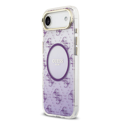 iPhone 17 Air Kılıf Guess Orjinal Lisanslı M-safe Şarj Özellikli 4G Desenli Simli Silikon Kapak