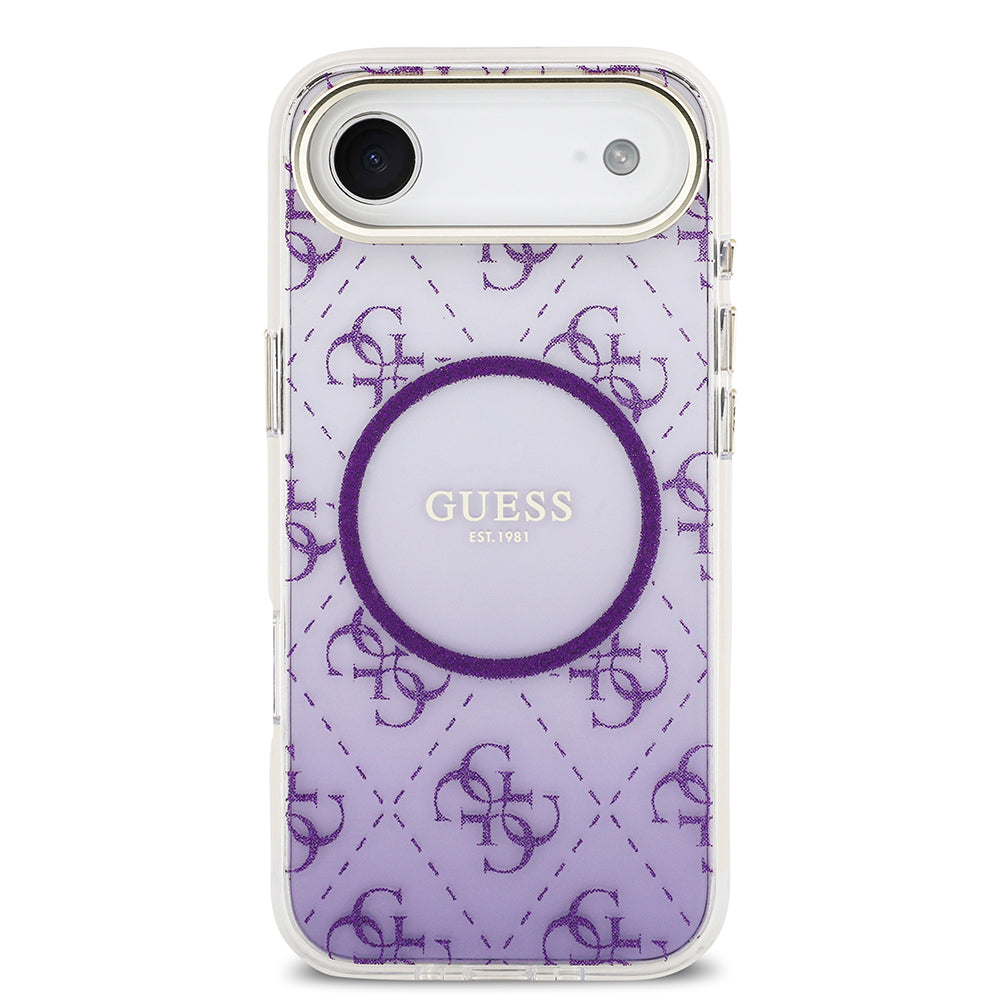 iPhone 17 Air Kılıf Guess Orjinal Lisanslı M-safe Şarj Özellikli 4G Desenli Simli Silikon Kapak
