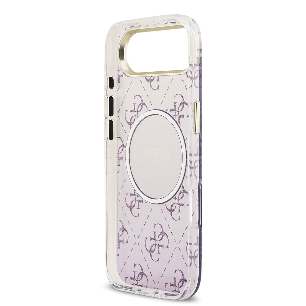 iPhone 17 Air Kılıf Guess Orjinal Lisanslı M-safe Şarj Özellikli 4G Desenli Simli Silikon Kapak