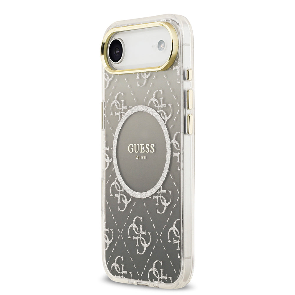 iPhone 17 Air Kılıf Guess Orjinal Lisanslı M-safe Şarj Özellikli 4G Desenli Simli Silikon Kapak