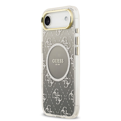iPhone 17 Air Kılıf Guess Orjinal Lisanslı M-safe Şarj Özellikli 4G Desenli Simli Silikon Kapak