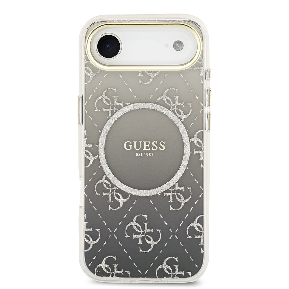 iPhone 17 Air Kılıf Guess Orjinal Lisanslı M-safe Şarj Özellikli 4G Desenli Simli Silikon Kapak