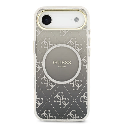 iPhone 17 Air Kılıf Guess Orjinal Lisanslı M-safe Şarj Özellikli 4G Desenli Simli Silikon Kapak