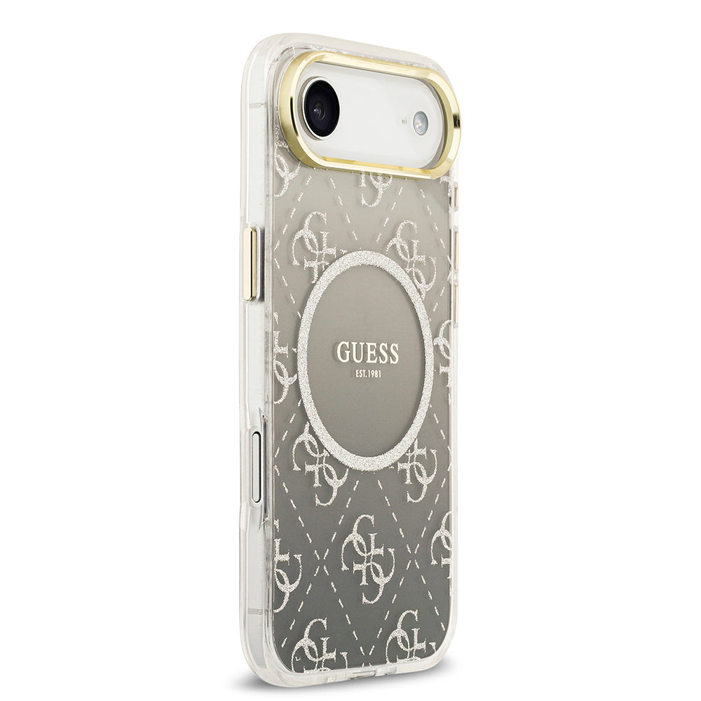 iPhone 17 Air Kılıf Guess Orjinal Lisanslı M-safe Şarj Özellikli 4G Desenli Simli Silikon Kapak