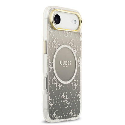 iPhone 17 Air Kılıf Guess Orjinal Lisanslı M-safe Şarj Özellikli 4G Desenli Simli Silikon Kapak