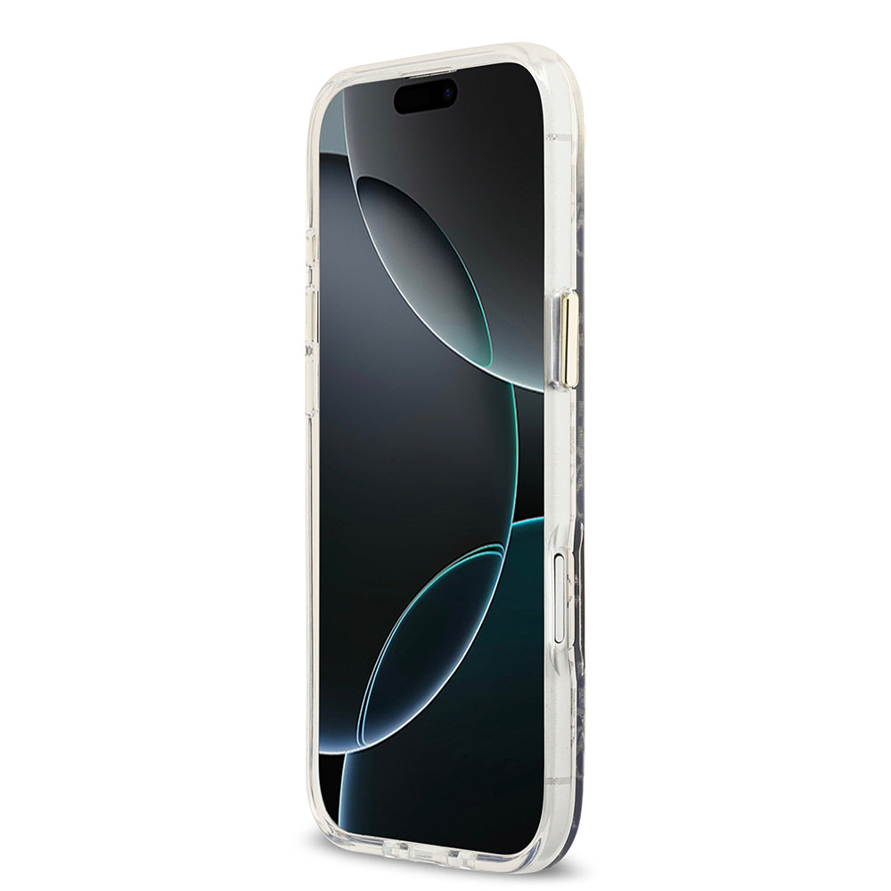 iPhone 17 Air Kılıf Guess Orjinal Lisanslı M-safe Şarj Özellikli 4G Desenli Simli Silikon Kapak