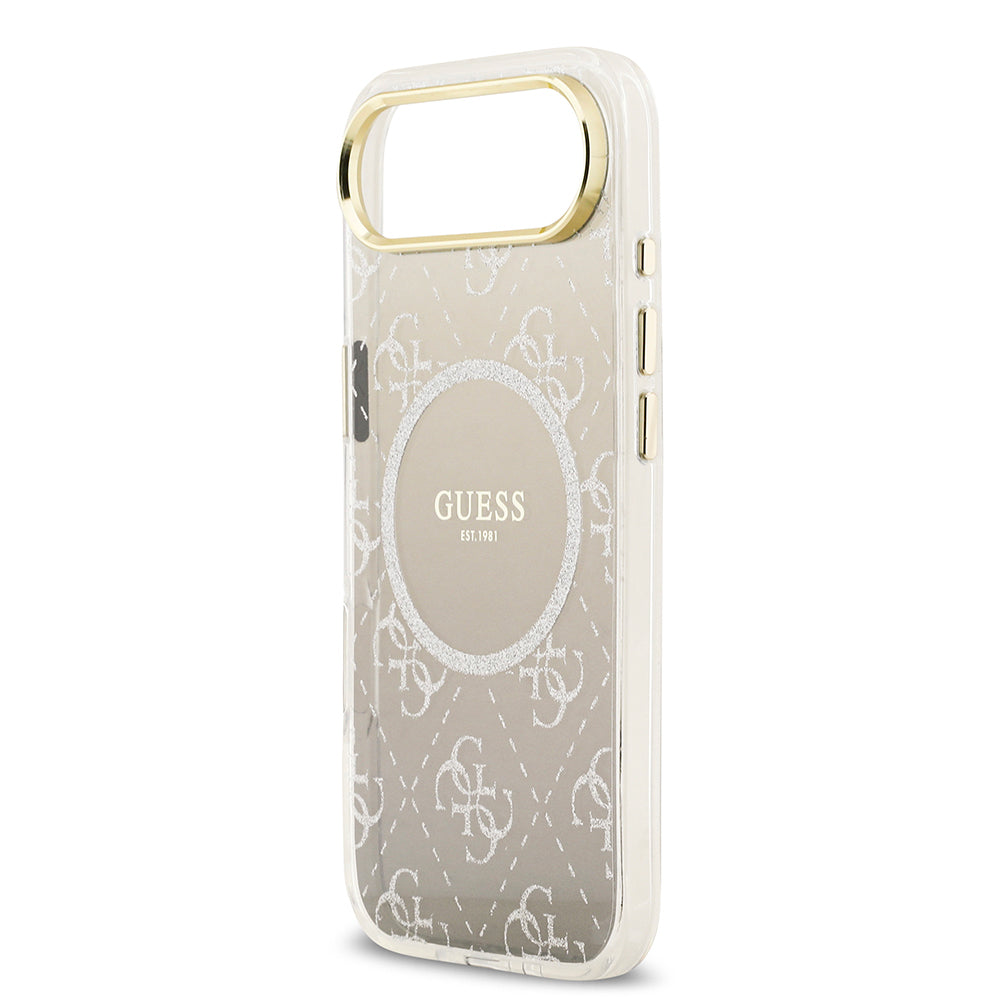 iPhone 17 Air Kılıf Guess Orjinal Lisanslı M-safe Şarj Özellikli 4G Desenli Simli Silikon Kapak