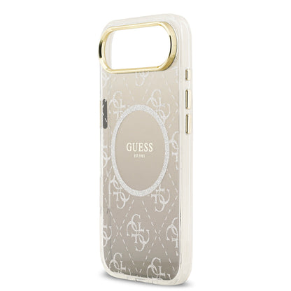 iPhone 17 Air Kılıf Guess Orjinal Lisanslı M-safe Şarj Özellikli 4G Desenli Simli Silikon Kapak