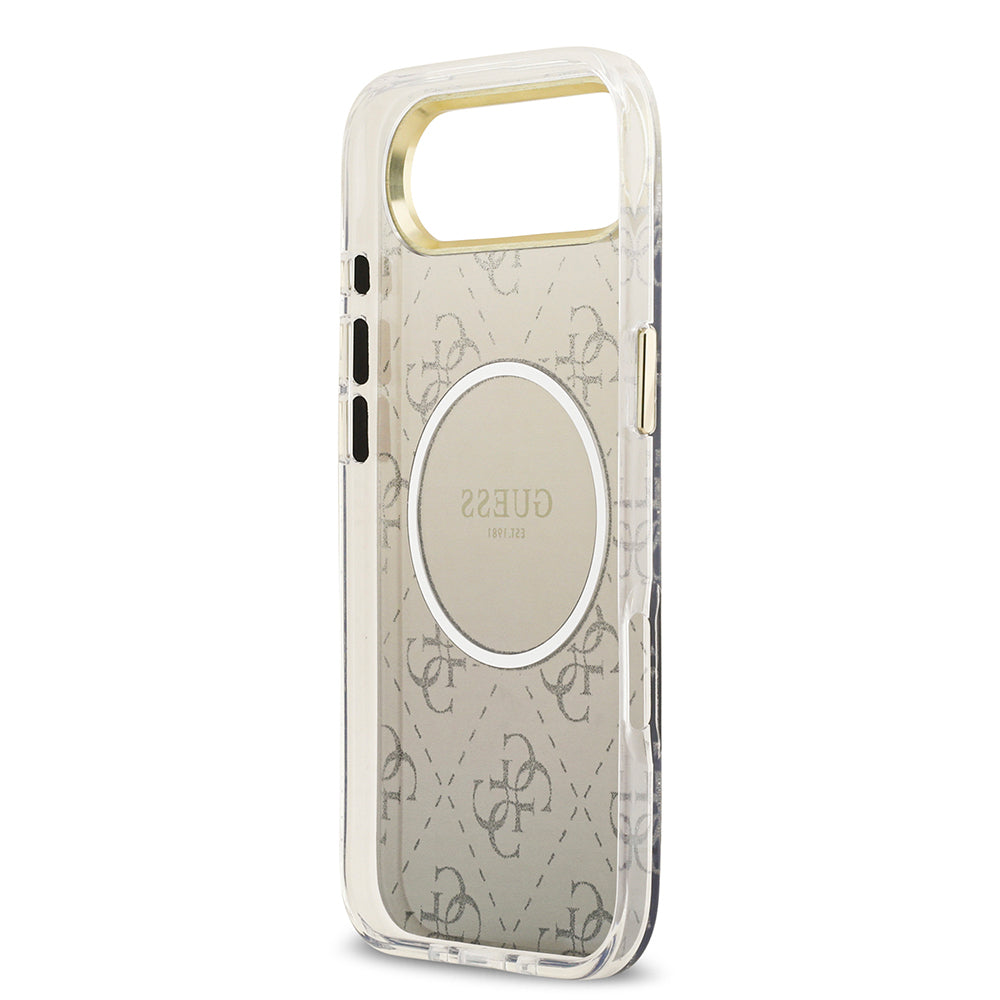 iPhone 17 Air Kılıf Guess Orjinal Lisanslı M-safe Şarj Özellikli 4G Desenli Simli Silikon Kapak