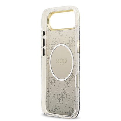 iPhone 17 Air Kılıf Guess Orjinal Lisanslı M-safe Şarj Özellikli 4G Desenli Simli Silikon Kapak