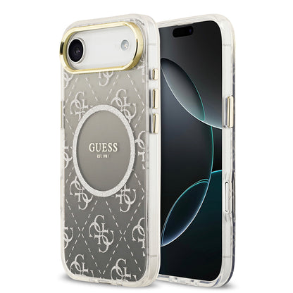 iPhone 17 Air Kılıf Guess Orjinal Lisanslı M-safe Şarj Özellikli 4G Desenli Simli Silikon Kapak