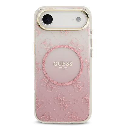 iPhone 17 Air Kılıf Guess Orjinal Lisanslı M-safe Şarj Özellikli 4G Desenli Simli Silikon Kapak