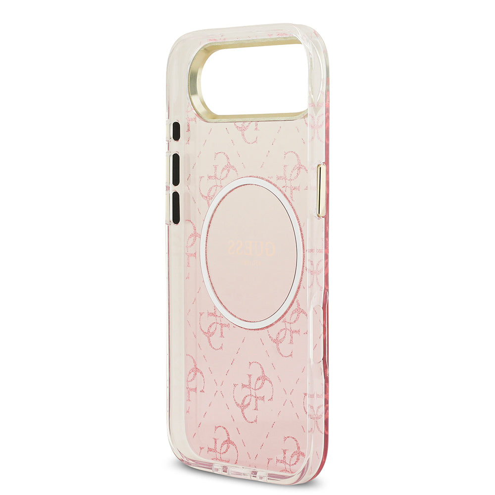 iPhone 17 Air Kılıf Guess Orjinal Lisanslı M-safe Şarj Özellikli 4G Desenli Simli Silikon Kapak
