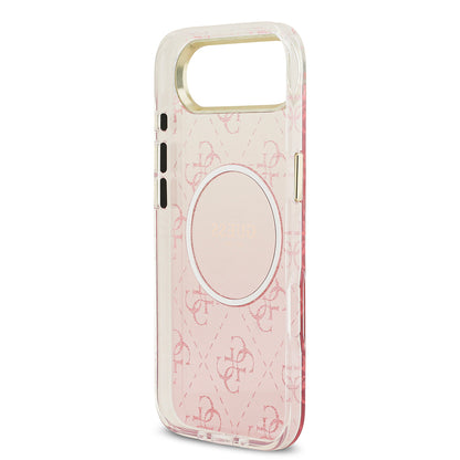 iPhone 17 Air Kılıf Guess Orjinal Lisanslı M-safe Şarj Özellikli 4G Desenli Simli Silikon Kapak