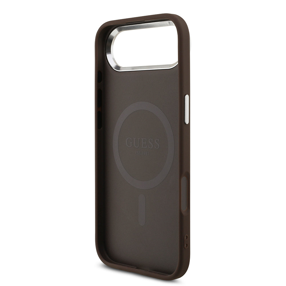 iPhone 17 Air Kılıf Guess Orjinal Lisanslı M-safe Şarj Özellikli 4G Klasik Yazı Logolu Kapak