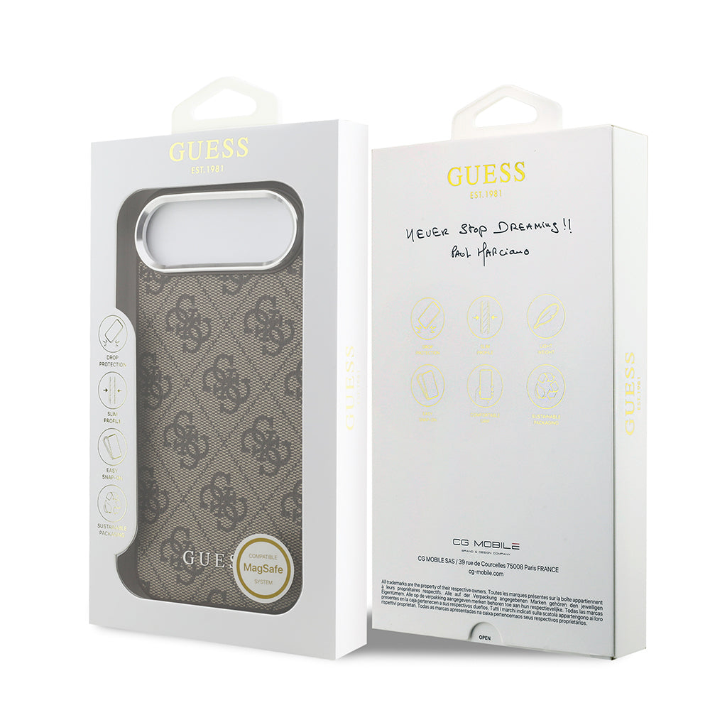 iPhone 17 Air Kılıf Guess Orjinal Lisanslı M-safe Şarj Özellikli 4G Klasik Yazı Logolu Kapak
