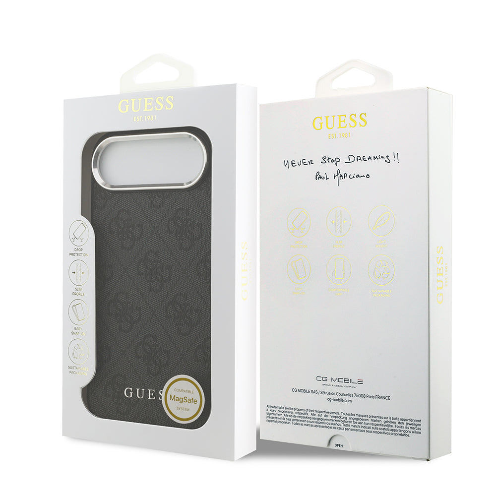 iPhone 17 Air Kılıf Guess Orjinal Lisanslı M-safe Şarj Özellikli 4G Klasik Yazı Logolu Kapak