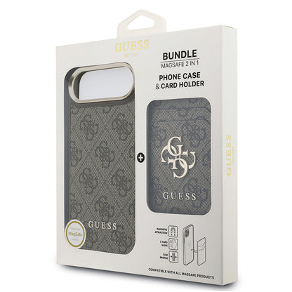 iPhone 17 Air Kılıf Guess Orjinal Lisanslı M-safe Şarj Özellikli 4G Metal Büyük Logolu Kartlıklı Kapak