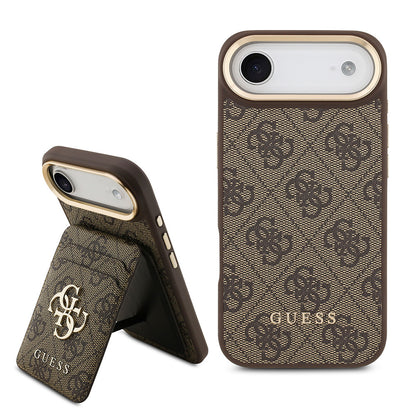 iPhone 17 Air Kılıf Guess Orjinal Lisanslı M-safe Şarj Özellikli 4G Metal Büyük Logolu Kartlıklı Kapak