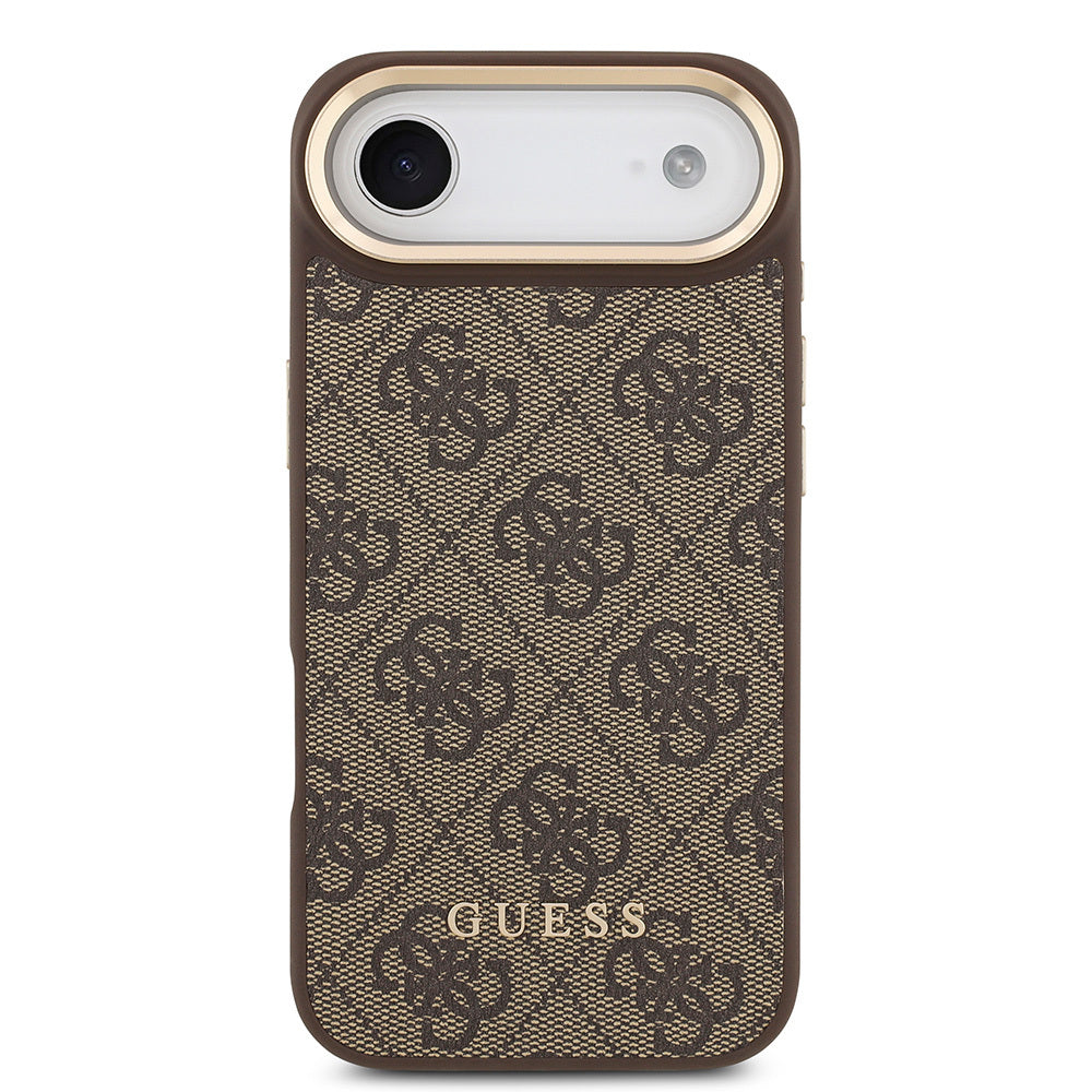 iPhone 17 Air Kılıf Guess Orjinal Lisanslı M-safe Şarj Özellikli 4G Metal Büyük Logolu Kartlıklı Kapak