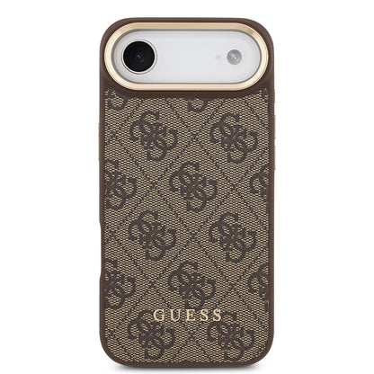 iPhone 17 Air Kılıf Guess Orjinal Lisanslı M-safe Şarj Özellikli 4G Metal Büyük Logolu Kartlıklı Kapak