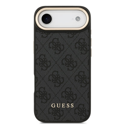 iPhone 17 Air Kılıf Guess Orjinal Lisanslı M-safe Şarj Özellikli 4G Metal Büyük Logolu Kartlıklı Kapak