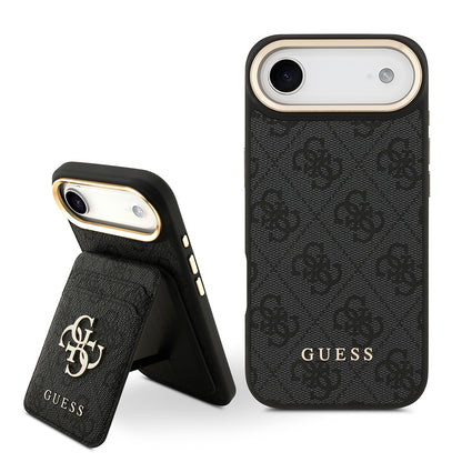 iPhone 17 Air Kılıf Guess Orjinal Lisanslı M-safe Şarj Özellikli 4G Metal Büyük Logolu Kartlıklı Kapak
